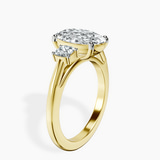 10kt Yellow Gold Emery Three Stone Side Cushion Lab Diamond Ring standing product image one
