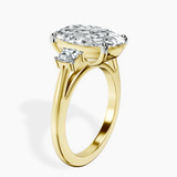 14kt Yellow Gold Emery Three Stone Side Cushion Lab Diamond Ring standing product image one
