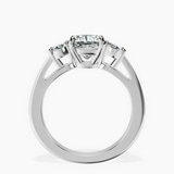 Platinum Georgina Rodriguez Three Stone Side Oval Lab Diamond Ring side right image one
