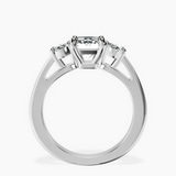 Platinum Georgina Rodriguez Three Stone Side Oval Lab Diamond Ring side right image one