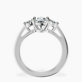 Platinum Georgina Rodriguez Three Stone Side Oval Lab Diamond Ring side right image one