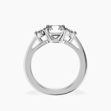Platinum Georgina Rodriguez Three Stone Side Oval Lab Diamond Ring side right image one