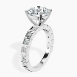 10kt White Gold Cheryl Side Stone Lab Diamond Ring standing product image one