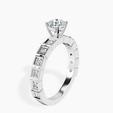 10kt White Gold Cheryl Side Stone Lab Diamond Ring standing product image one