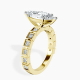 10kt Yellow Gold Cheryl Side Stone Lab Diamond Ring standing product image one