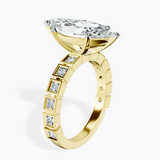 10kt Yellow Gold Cheryl Side Stone Lab Diamond Ring standing product image one