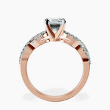 14kt Rose Gold Lorene Twisted Shank Lab Diamond Ring side right image one
