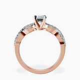 10kt Rose Gold Lorene Twisted Shank Lab Diamond Ring side right image one