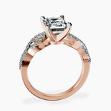14kt Rose Gold Lorene Twisted Shank Lab Diamond Ring side right image one