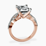 10kt Rose Gold Lorene Twisted Shank Lab Diamond Ring side right image one