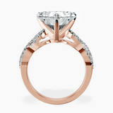 18kt Rose Gold Lorene Twisted Shank Lab Diamond Ring side right image one