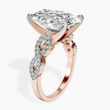 10kt Rose Gold Lorene Twisted Shank Lab Diamond Ring standing product image one