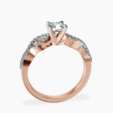 18kt Rose Gold Lorene Twisted Shank Lab Diamond Ring side right image one