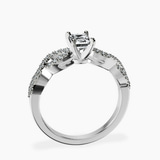 18kt White Gold Lorene Twisted Shank Lab Diamond Ring side right image one