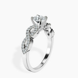10kt White Gold Lorene Twisted Shank Lab Diamond Ring standing product image one
