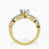14kt Yellow Gold Lorene Twisted Shank Lab Diamond Ring side right image one