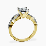 14kt Yellow Gold Lorene Twisted Shank Lab Diamond Ring side right image one