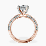 10kt Rose Gold Dua Side Stone Knife Edge Lab Diamond Ring side right image one