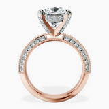 10kt Rose Gold Dua Side Stone Knife Edge Lab Diamond Ring side right image one