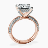 10kt Rose Gold Dua Side Stone Knife Edge Lab Diamond Ring side right image one