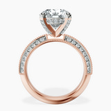 10kt Rose Gold Dua Side Stone Knife Edge Lab Diamond Ring side right image one