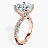 10kt Rose Gold Dua Side Stone Knife Edge Lab Diamond Ring standing product image one