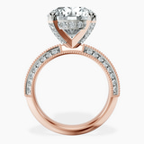 10kt Rose Gold Dua Side Stone Knife Edge Lab Diamond Ring side right image one