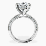 Platinum Dua Side Stone Knife Edge Lab Diamond Ring side right image one