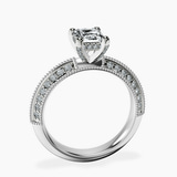 14kt White Gold Dua Side Stone Knife Edge Lab Diamond Ring side right image one