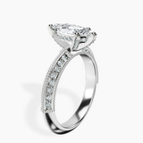 Platinum Dua Side Stone Knife Edge Lab Diamond Ring standing product image one