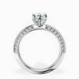 Platinum Dua Side Stone Knife Edge Lab Diamond Ring side right image one