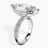 18kt White Gold Dua Side Stone Knife Edge Lab Diamond Ring standing product image one