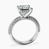 Platinum Dua Side Stone Knife Edge Lab Diamond Ring side right image one