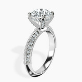Platinum Dua Side Stone Knife Edge Lab Diamond Ring standing product image one
