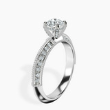 10kt White Gold Dua Side Stone Knife Edge Lab Diamond Ring standing product image one