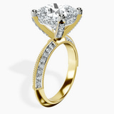 14kt Yellow Gold Dua Side Stone Knife Edge Lab Diamond Ring standing product image one