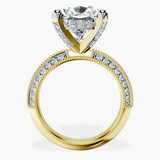 14kt Yellow Gold Dua Side Stone Knife Edge Lab Diamond Ring side right image one