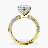 10kt Yellow Gold Dua Side Stone Knife Edge Lab Diamond Ring side right image one