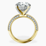 18kt Yellow Gold Dua Side Stone Knife Edge Lab Diamond Ring side right image one