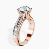 14kt Rose Gold Sandra Side Stone Lab Diamond Ring standing product image one
