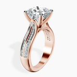 14kt Rose Gold Sandra Side Stone Lab Diamond Ring standing product image one