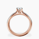 14kt Rose Gold Sandra Side Stone Lab Diamond Ring side right image one