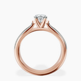 18kt Rose Gold Sandra Side Stone Lab Diamond Ring side right image one