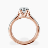 14kt Rose Gold Sandra Side Stone Lab Diamond Ring side right image one