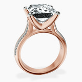 18kt Rose Gold Sandra Side Stone Lab Diamond Ring side right image one