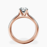 14kt Rose Gold Sandra Side Stone Lab Diamond Ring side right image one