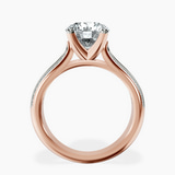 14kt Rose Gold Sandra Side Stone Lab Diamond Ring side right image one