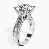 10kt White Gold Sandra Side Stone Lab Diamond Ring standing product image one