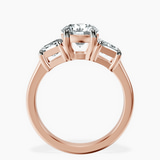 18ct Rose Gold Dianna Three Stone Side Trapezium Lab Diamond Ring side right image one