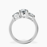 9ct White Gold Dianna Three Stone Side Trapezium Lab Diamond Ring side right image one